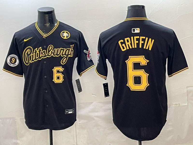 Men Pittsburgh Pirates #6 Griffin black Game 2026 Nike MLB Jersey 0401005